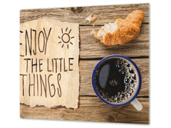 Kochplattenabdeckung Stove Cover und Schneideplatten D05 Coffee Series: Inscription 2