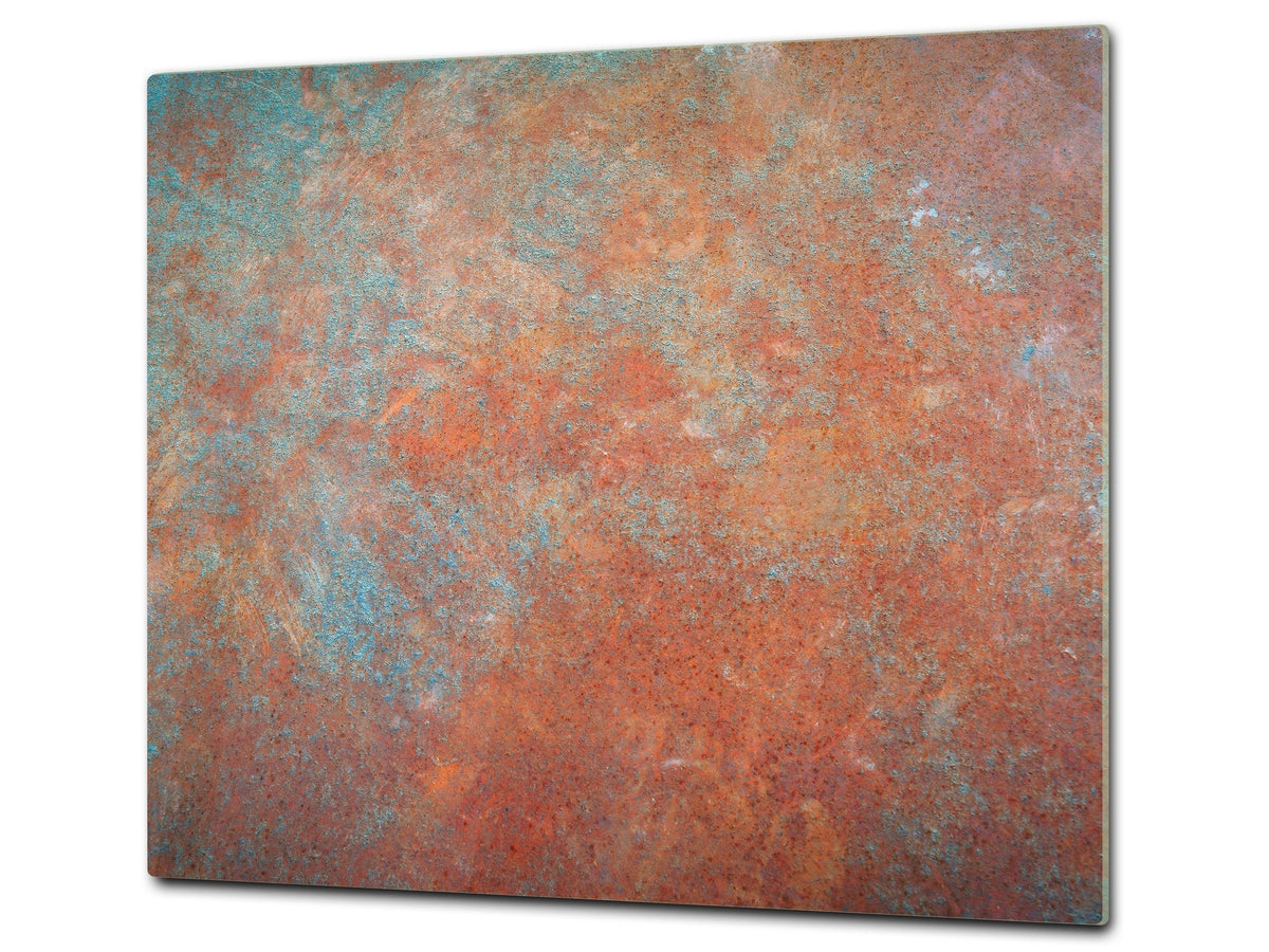 Tempered GLASS Kitchen Board – Impact & Scratch Resistant; D24 Rusted textures Series: Oxidized metal 2