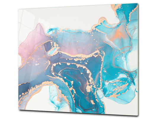 Chopping Board - Worktop saver and Pastry Board - Glass Cutting Board D23 Colourful abstractions: Abstract fluid art