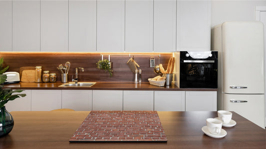 KITCHEN BOARD & Induction Cooktop Cover – Glass Pastry Board D25 Textures and tiles 1 Series: Classic red brick pattern