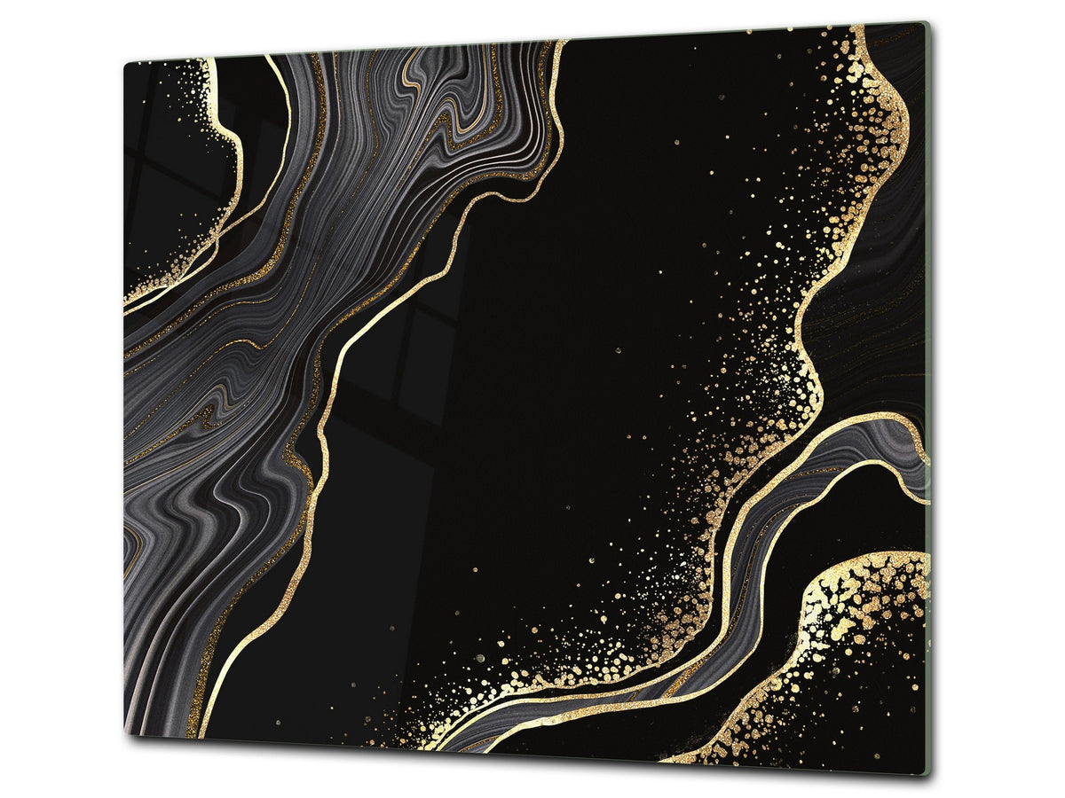 Chopping Board - Worktop saver and Pastry Board - Glass Cutting Board D23 Colourful abstractions: Glossy waves