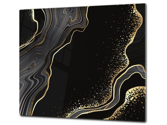 Chopping Board - Worktop saver and Pastry Board - Glass Cutting Board D23 Colourful abstractions: Glossy waves