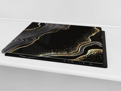 Chopping Board - Worktop saver and Pastry Board - Glass Cutting Board D23 Colourful abstractions: Glossy waves