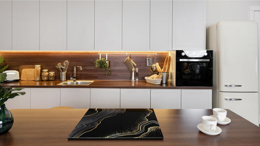 Chopping Board - Worktop saver and Pastry Board - Glass Cutting Board D23 Colourful abstractions: Glossy waves