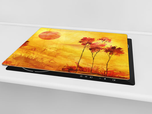 UNIQUE Tempered GLASS Kitchen Board 60D05A: Evening in the clearing 2