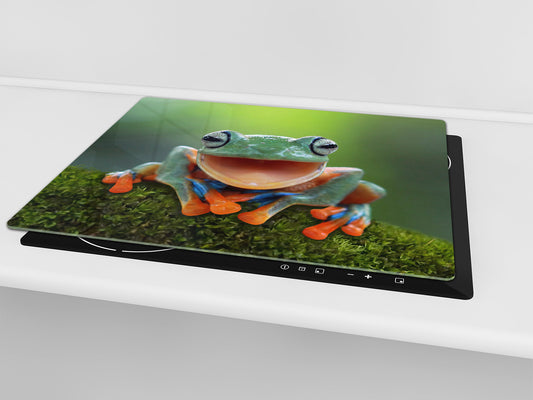 Tempered GLASS Cutting Board 60D01: A smiling frog 2