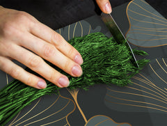 Tempered GLASS Kitchen Board – Impact & Scratch Resistant D27 Vintage leaves and patterns Series: Floral art deco