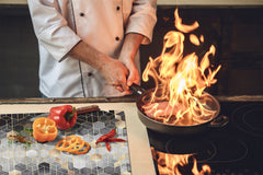 TEMPERED GLASS CHOPPING BOARD – Glass Cutting Board and Worktop Saver D26 Textures and tiles 2 Series: Golden-black geometric abstraction