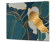 Induction Cooktop Cover Kitchen Board – Impact Resistant Glass Pastry Board – Heat resistant; MEASURES: SINGLE: 60 x 52 cm (23,62” x 20,47”); DOUBLE: 30 x 52 cm (11,81” x 20,47”); D31 Tropical Leaves Series: Art deco wallpaper 2