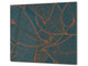 Tempered GLASS Kitchen Board – Impact & Scratch Resistant D27 Vintage leaves and patterns Series: Abstract leaves