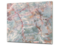 Chopping Board - Induction Cooktop Cover - Glass Cutting Board D22 Marbles 2 Series: Onyx pink veins