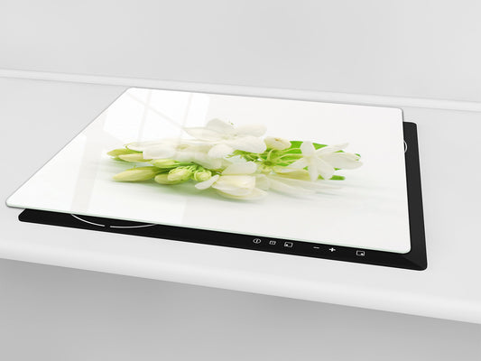 Worktop Saver 60D06B: White flowers 1