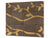 KITCHEN BOARD & Induction Cooktop Cover – Glass Pastry Board D25 Textures and tiles 1 Series: Golden branches on a brown background