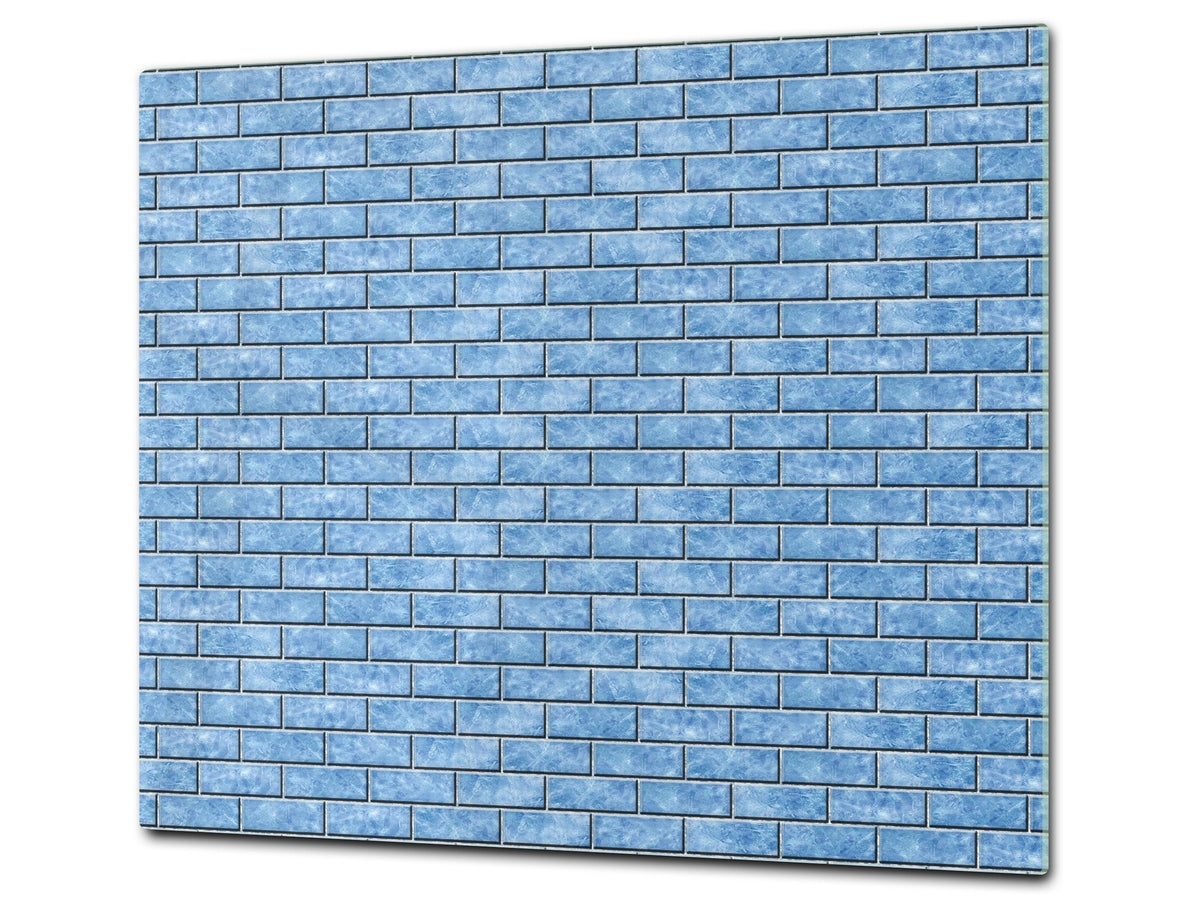 KITCHEN BOARD & Induction Cooktop Cover – Glass Pastry Board D25 Textures and tiles 1 Series: Blue ice texture