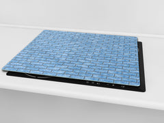 KITCHEN BOARD & Induction Cooktop Cover – Glass Pastry Board D25 Textures and tiles 1 Series: Blue ice texture