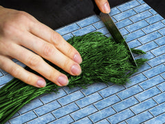 KITCHEN BOARD & Induction Cooktop Cover – Glass Pastry Board D25 Textures and tiles 1 Series: Blue ice texture