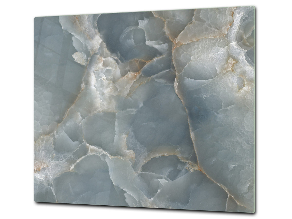 CUTTING BOARD and Cooktop Cover - Impact & Shatter Resistant Glass D21 Marbles 1 Series: Grey grunge stone