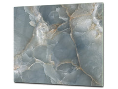 CUTTING BOARD and Cooktop Cover - Impact & Shatter Resistant Glass D21 Marbles 1 Series: Grey grunge stone