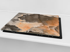 Chopping Board - Induction Cooktop Cover - Glass Cutting Board D22 Marbles 2 Series: 3D marble wall