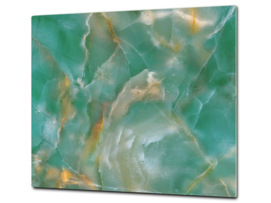 Chopping Board - Induction Cooktop Cover D21 Marbles 1 Series: Green onyx