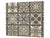 Tempered GLASS Kitchen Board – Impact & Scratch Resistant D27 Vintage leaves and patterns Series: Sculpted mosaic pattern