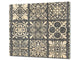 Tempered GLASS Kitchen Board – Impact & Scratch Resistant D27 Vintage leaves and patterns Series: Sculpted mosaic pattern