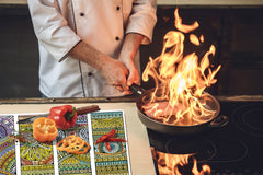 Glass stove top 60D21: Colorful mosaic