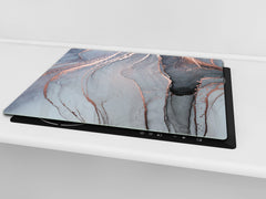 Chopping Board - Worktop saver and Pastry Board - Glass Cutting Board D23 Colourful abstractions: Abstract golden veins