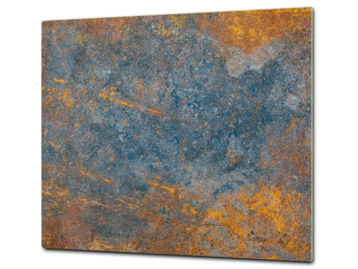 Chopping Board -  Impact & Scratch Resistant - Glass Cutting Board D24 Rusted textures Series: Oxidized colorful surface