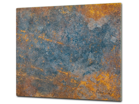 Chopping Board -  Impact & Scratch Resistant - Glass Cutting Board D24 Rusted textures Series: Oxidized colorful surface