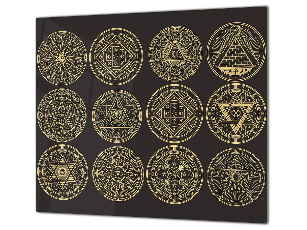 Glass Cutting Board 60D15: Egyptian symbols