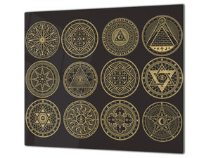 Glass Cutting Board 60D15: Egyptian symbols