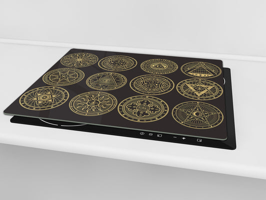 Glass Cutting Board 60D15: Egyptian symbols