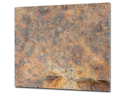 Chopping Board -  Impact & Scratch Resistant - Glass Cutting Board D24 Rusted textures Series: Rusted iron texture