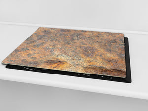 Chopping Board -  Impact & Scratch Resistant - Glass Cutting Board D24 Rusted textures Series: Rusted iron texture