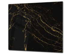 Chopping Board - Induction Cooktop Cover - Glass Cutting Board D22 Marbles 2 Series: Golden patterns