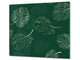 Induction Cooktop Cover Kitchen Board – Impact Resistant Glass Pastry Board – Heat resistant; MEASURES: SINGLE: 60 x 52 cm (23,62” x 20,47”); DOUBLE: 30 x 52 cm (11,81” x 20,47”); D31 Tropical Leaves Series: Modern monstera leaves