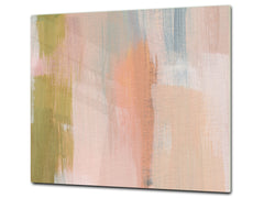 Tempered GLASS Kitchen Board – Impact & Scratch Resistant D27 Vintage leaves and patterns Series: Versatile artistic backdrop