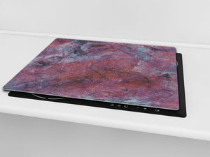 Chopping Board - Induction Cooktop Cover - Glass Cutting Board D22 Marbles 2 Series: Luxury purple