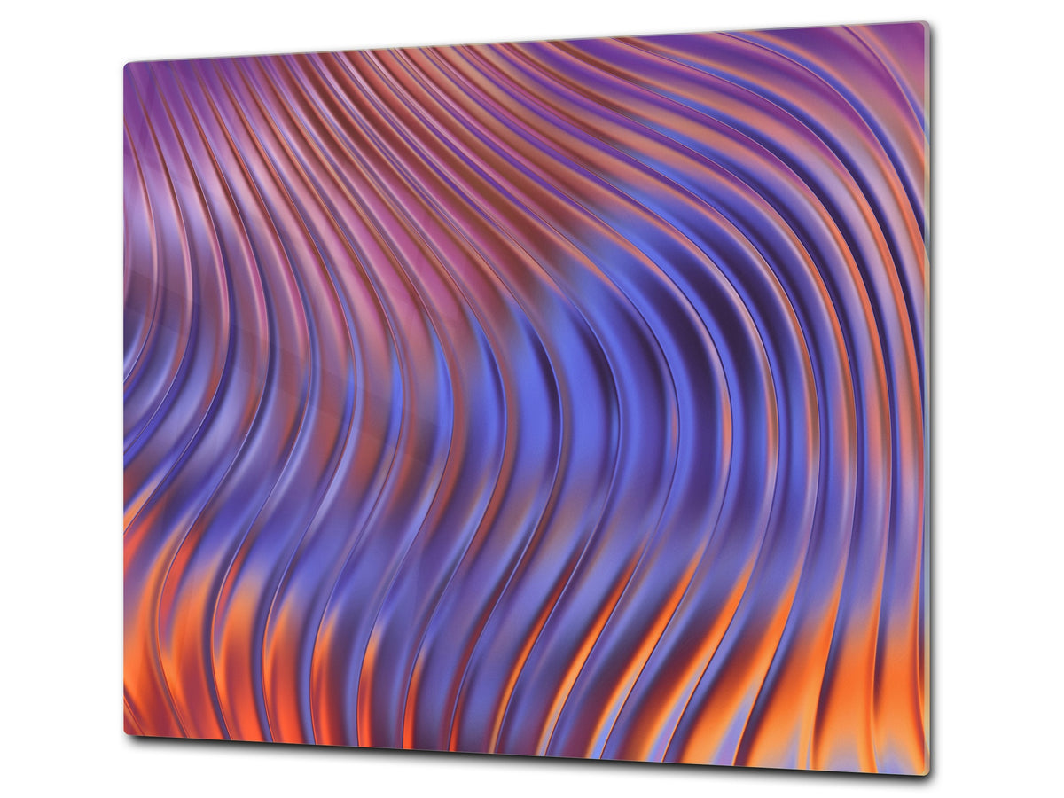 Copy of UNIQUE Tempered GLASS Kitchen Board –Scratch Resistant Glass Cutting Board –Glass Countertop MEASURES: SINGLE: 60 x 52 cm (23,62” x 20,47”); DOUBLE: 30 x 52 cm (11,81” x 20,47”); D29 Colourful Variety Series: Colorful wavy design 1