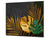 Induction Cooktop Cover Kitchen Board – Impact Resistant Glass Pastry Board – Heat resistant; MEASURES: SINGLE: 60 x 52 cm (23,62” x 20,47”); DOUBLE: 30 x 52 cm (11,81” x 20,47”); D31 Tropical Leaves Series: Painted gold leaves