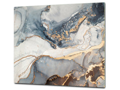 Chopping Board - Worktop saver and Pastry Board - Glass Cutting Board D23 Colourful abstractions: Artistic mixture of paints