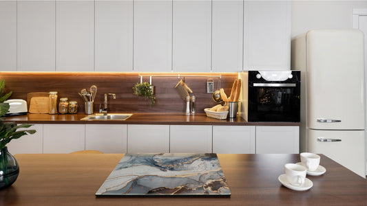 Chopping Board - Worktop saver and Pastry Board - Glass Cutting Board D23 Colourful abstractions: Artistic mixture of paints