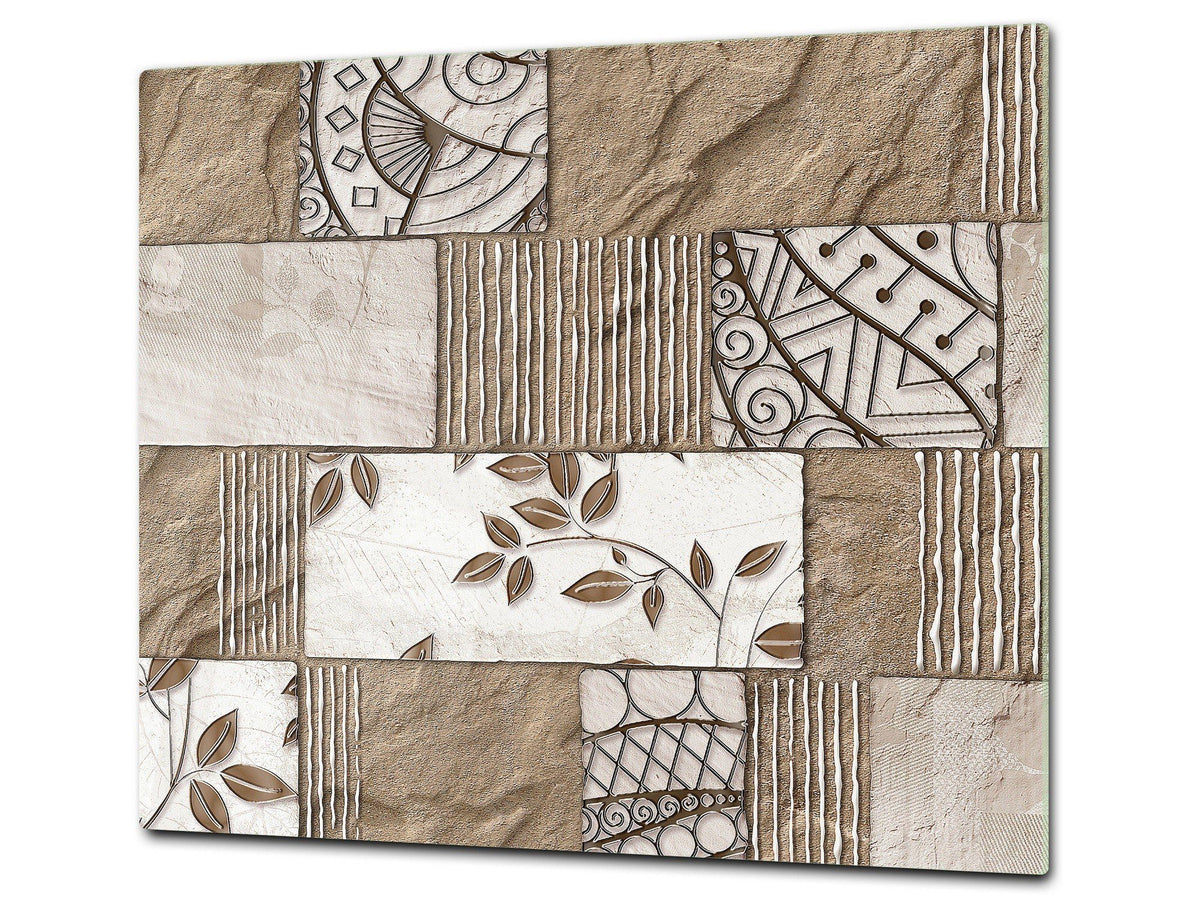 TEMPERED GLASS CHOPPING BOARD – Glass Cutting Board and Worktop Saver D26 Textures and tiles 2 Series: Sculpted tile texture