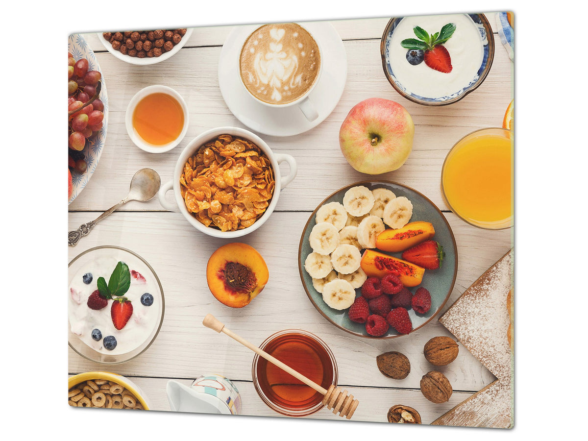 Tempered GLASS Cutting Board 60D16: Breakfast 2