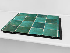 KITCHEN BOARD & Induction Cooktop Cover – Glass Pastry Board D25 Textures and tiles 1 Series: Green vintage ceramic tiles 3