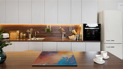Induction Cooktop Cover –Shatter Resistant Glass Kitchen Board – Hob cover; MEASURES: SINGLE: 60 x 52 cm (23,62” x 20,47”); DOUBLE: 30 x 52 cm (11,81” x 20,47”); D32 Paintings Series: Impressionist sky 2