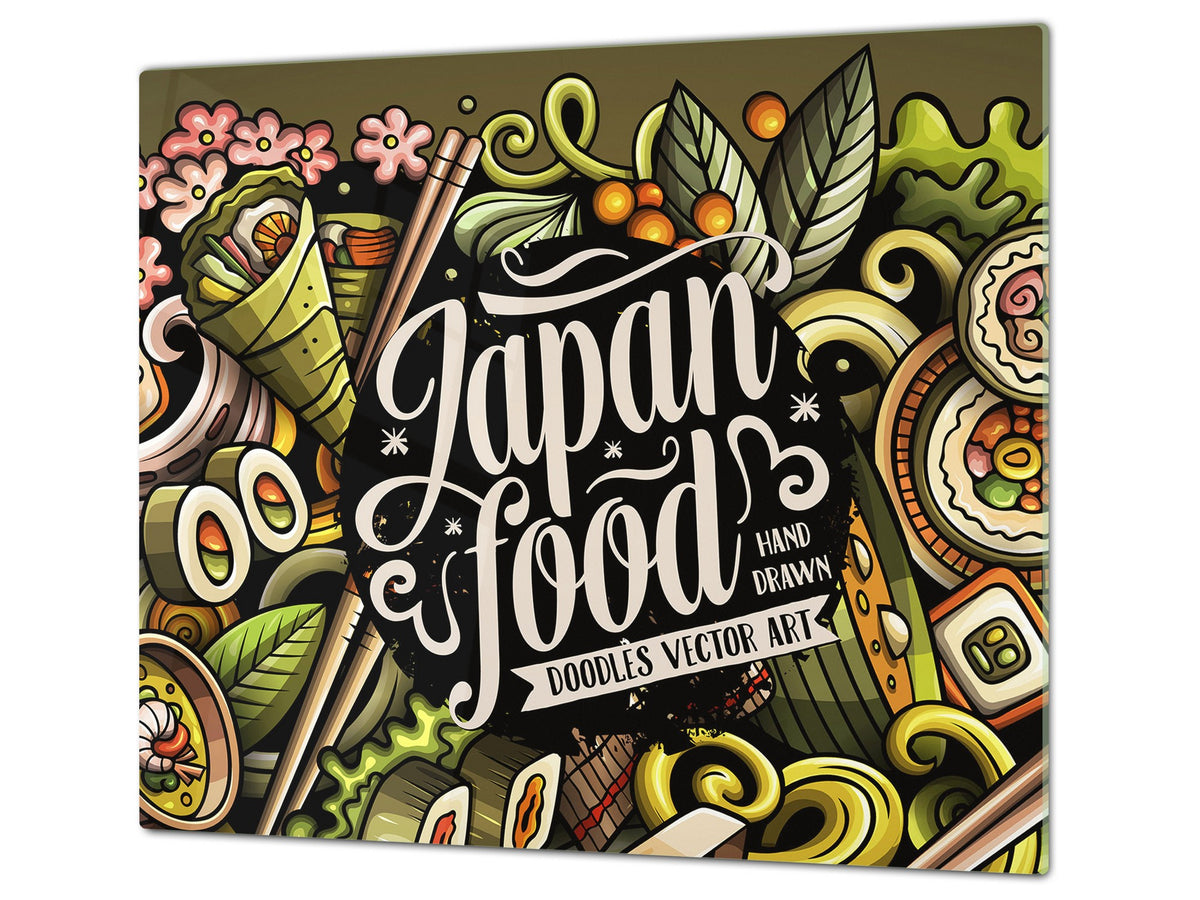 Tempered GLASS Cutting Board 60D16: Japan food