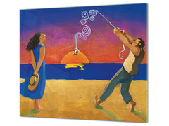 Glass Pastry Board 60D18: A date on fish