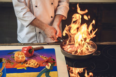 Glass Pastry Board 60D18: A date on fish